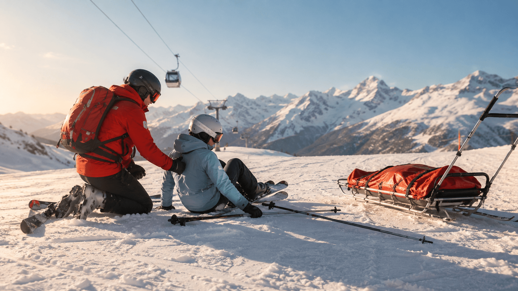 Skiunfall auf der Piste